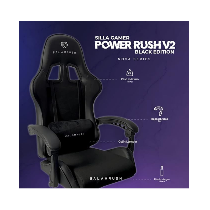 electronica Audio y Video Silla Gamer Power Rush V2 Black BR-934534 5